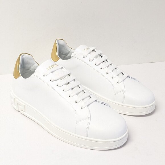 Versace Classic Low Sneakers, White Leather, Men's 40 EU (US 7) - Picture 1 of 10